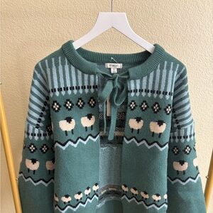 Maeve Tie Front Fairisle Cardigan